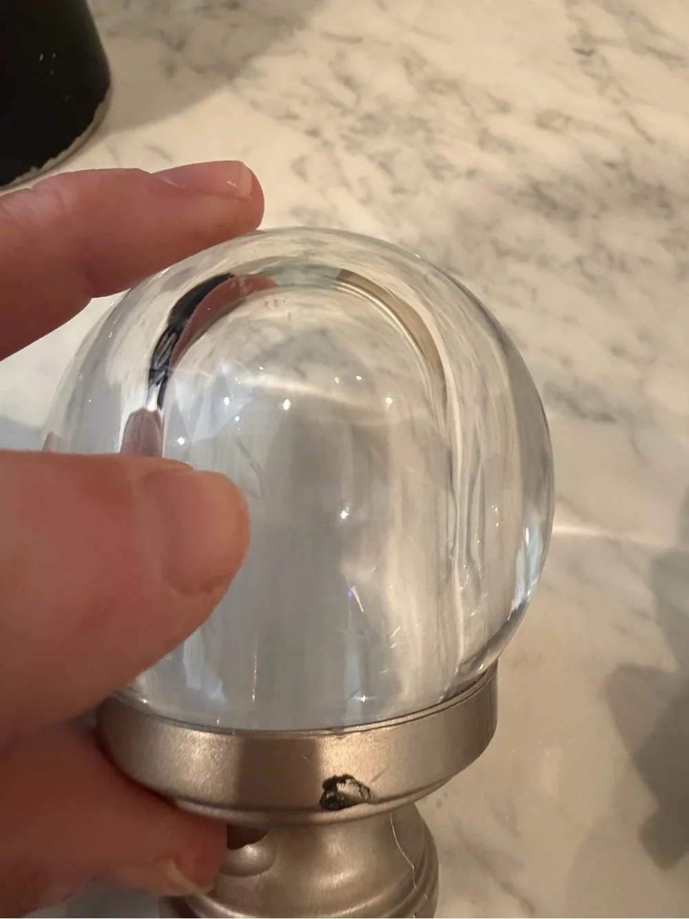 Set of 4 acrylic clear ball finials for curtain rods Amazon basics nickle glass